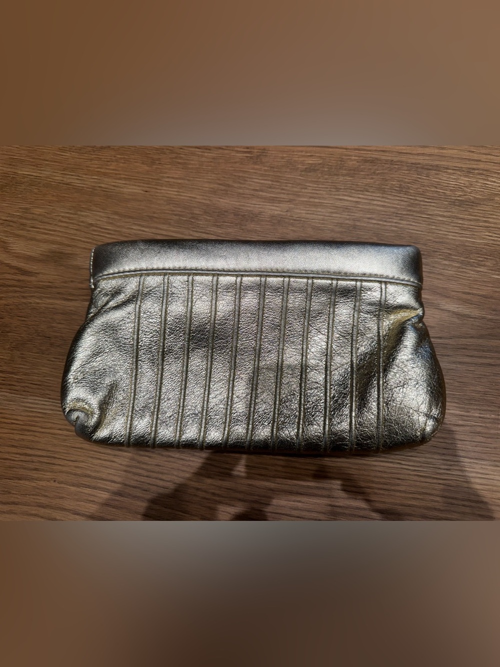Lauren Merkin Metallic Quilted Clutch in Silver